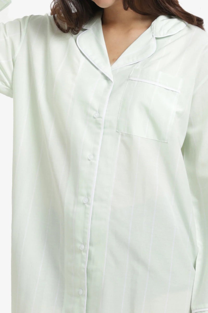 Carina Cozy Cotton Striped Nightgown - Image 3